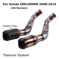 slip for honda cbr1000rr 2008 2016 exhaust muffler tube short mid tail pipe blue titanium motorcycle system