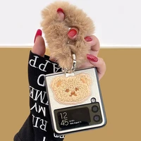 for samsung zflip3 case warm and cute plush bear phone case for galaxy cute cartoon cover zflip3 etui for samsung case