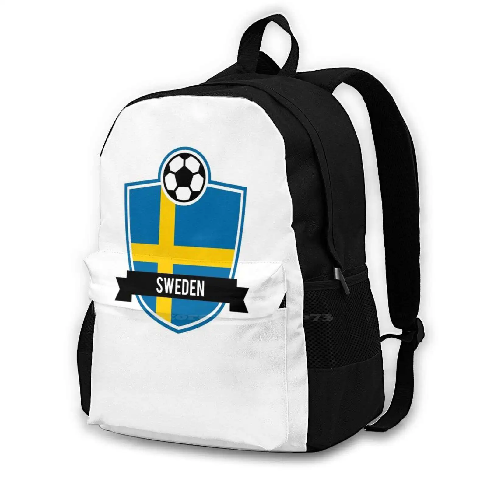 

Sweden Team Large Capacity Fashion Backpack Laptop Travel Bags Sweden Sverige Football Football Russia Soccer National Team
