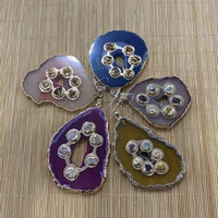 chopsticks crushed stone pendant irregular colorful necklace pendant diy jewelry making bracelet gift jewelry decoration 1pcs