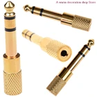 1 шт., аудио адаптер для наушников 6,5 мм 14 дюйма с золотым штекером на 3,5 мм 18 дюйма с внутренним разъемом