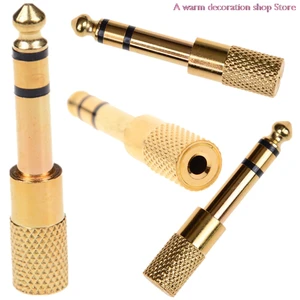 1 шт., аудио адаптер для наушников 6,5 мм 14 дюйма с золотым штекером на 3,5 мм 18 дюйма с внутренним разъемом