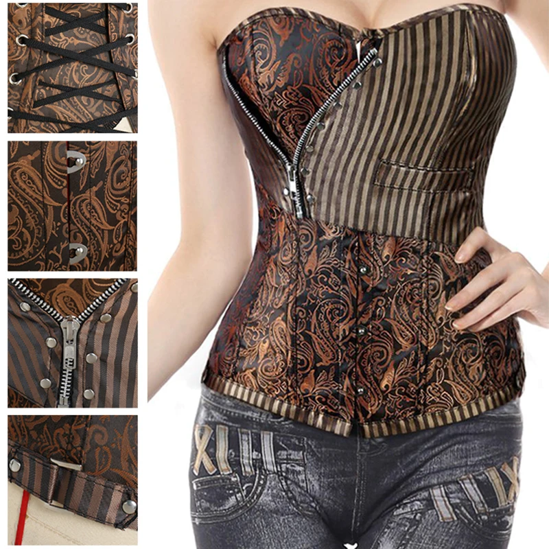Корсет в стиле стимпанк готический корсет Хэллоуин сексуальный костюм для