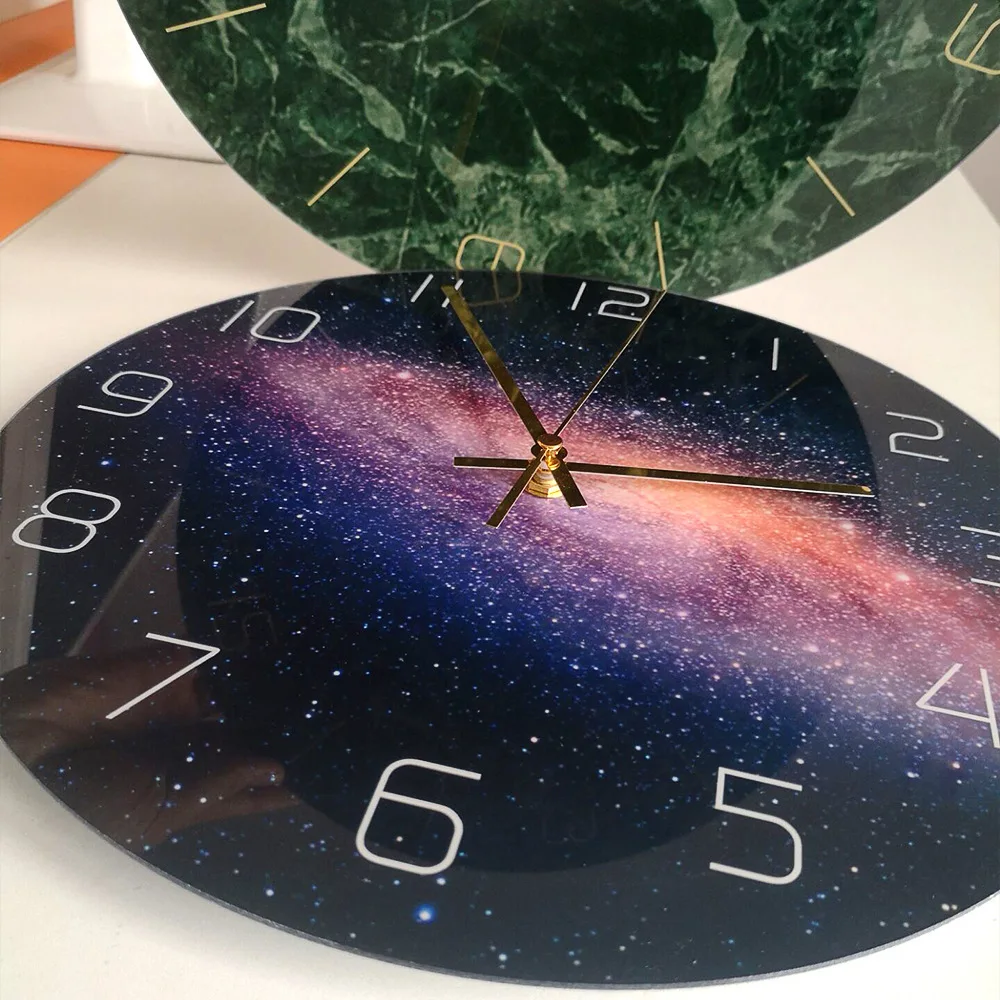Настенные часы с космической звездой бесшумные настенные из акрилового