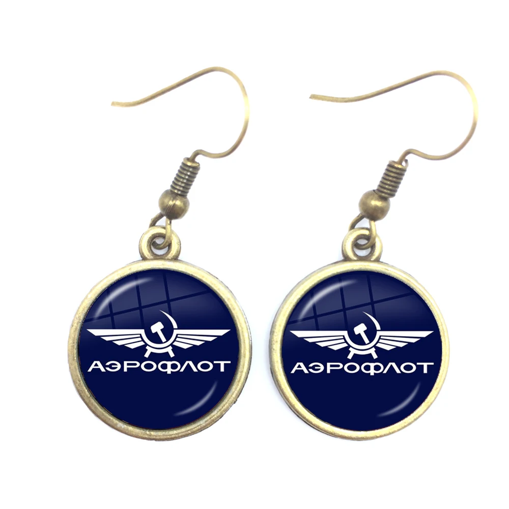 CCCP советская армейская Красная звезда висячие серьги 16 мм стеклянный кабошон