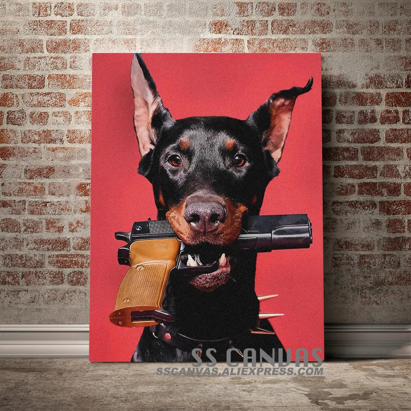 Настенная живопись Dobermann декоративные картины на холсте для спальни кабинета