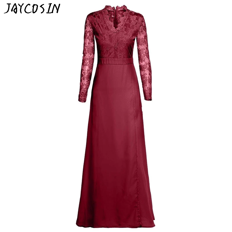 Кружевное рождественское платье в сеточку элегантное женское с длинным рукавом