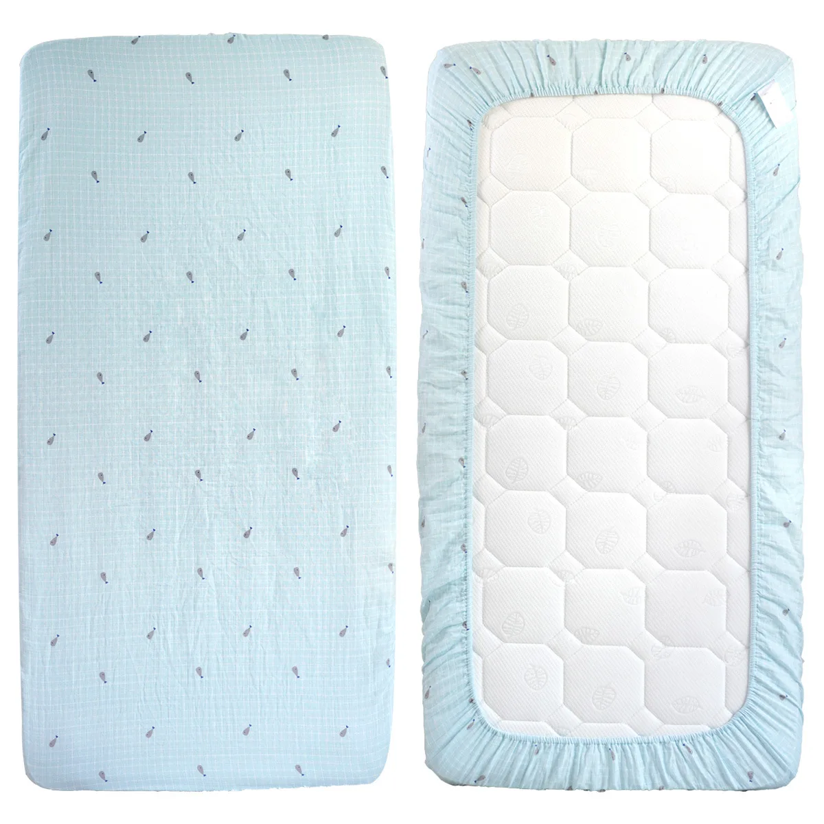 

Bedspread for Newbaby or Children with Elastic Bandage and 100% Cotton Satin or Gauze Baby Mattress The Cover Crib Bedding Set