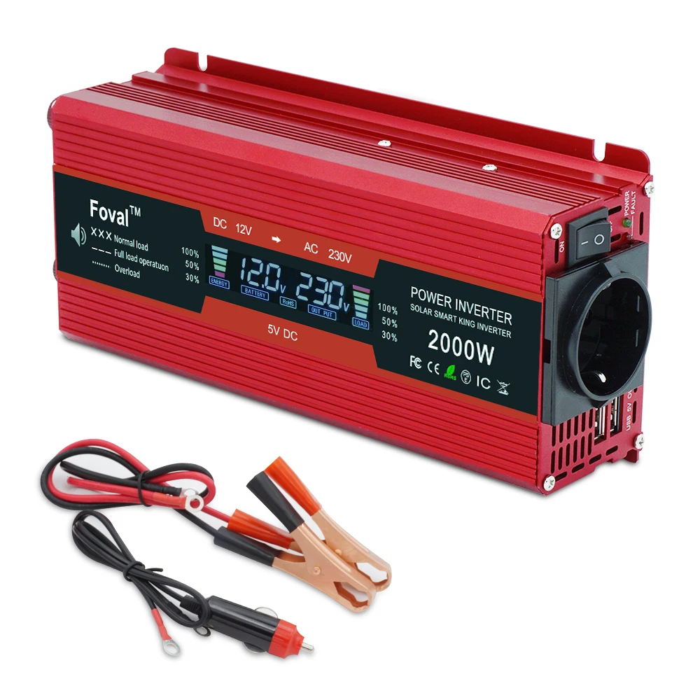 

Car Inverter LCD Display DC 12V To AC 220V 1500W/2000W/2600W Power High Frequency Transformer 12 v 220 v пѬеобѬазоваел Camping