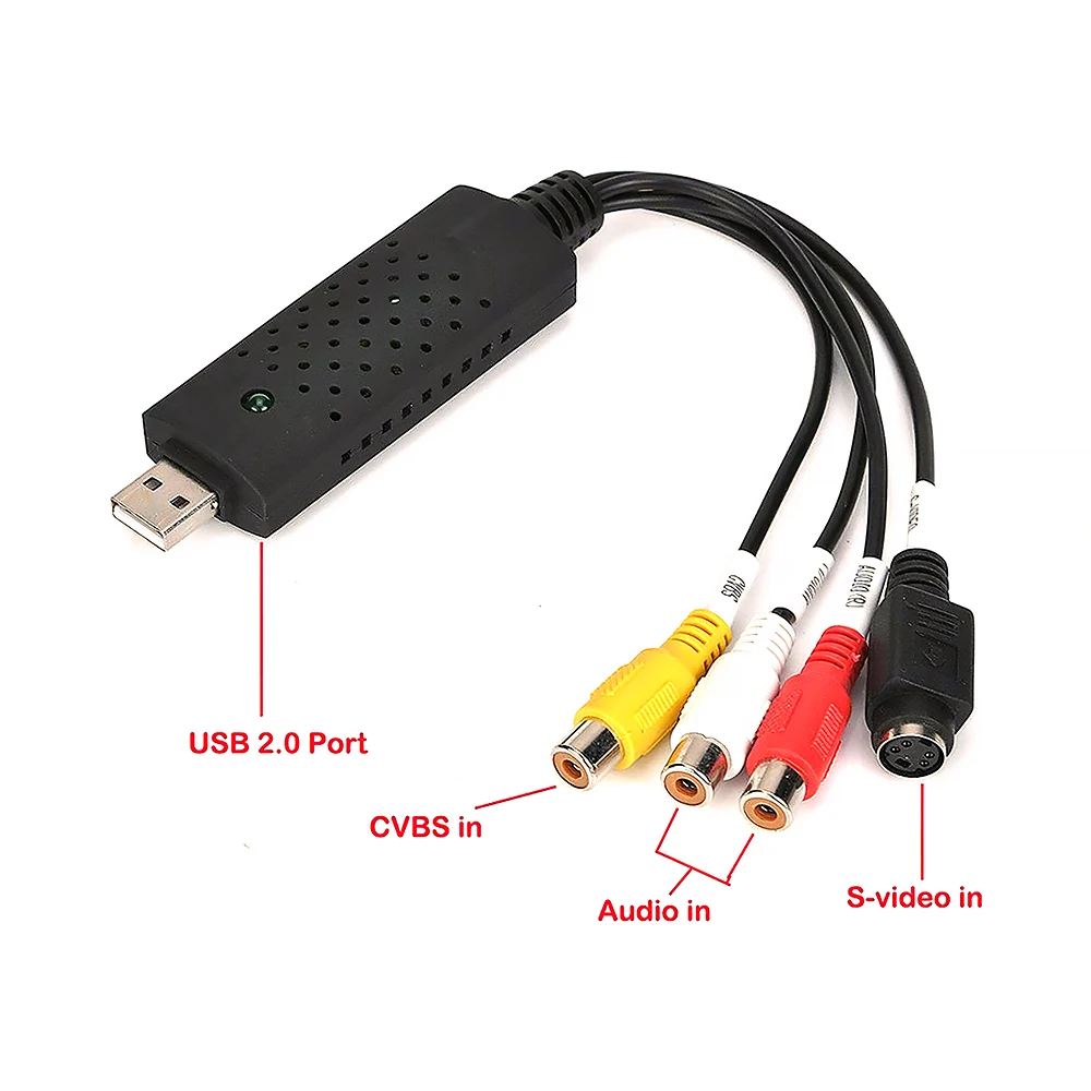Портативный и простой в установке адаптер USB 2 0 для захвата аудио видео от VHS к