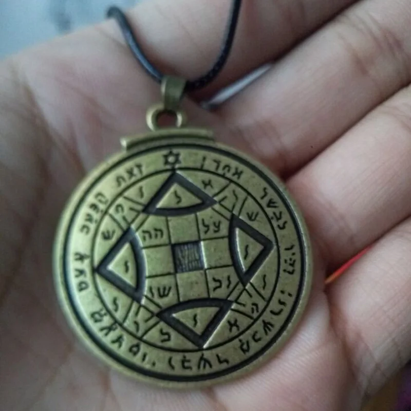 

1 piece Talisman for Good Luck Key of Solomon Pentacle Seal necklace talisman charms pendants jewelry stamps alphabet religious