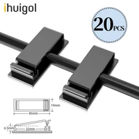 ihuigol 20pcs cable organizer clamp buckle clips for mouse keyboard headphones desktop self adhesive wire management cord winder