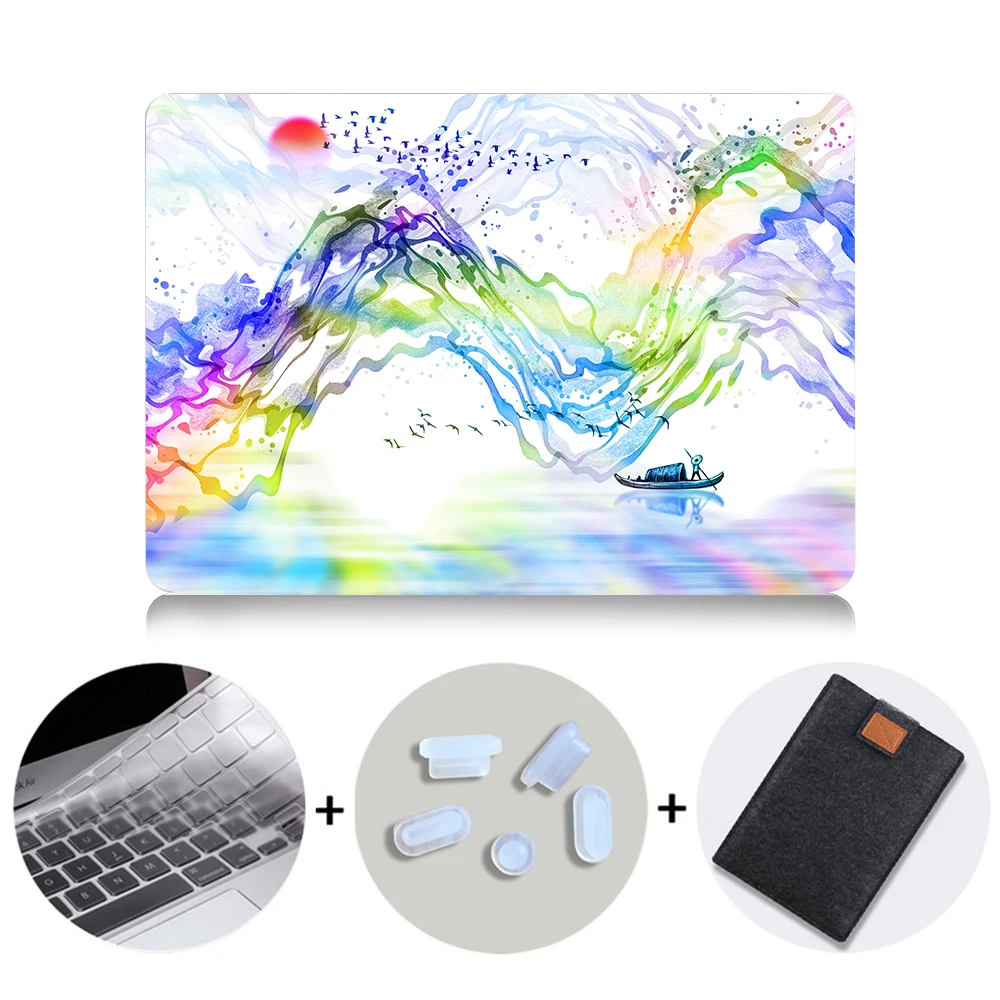 MB01 Жесткий чехол MTT с рисунком чернил для Macbook Air 11 13,3 Pro 13 15 retina, чехол для ноутбука Apple mac, чехол для книги, сумка для ноутбука 12 дюймов - Цвет: MB01