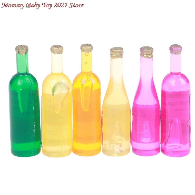 

6 шт./компл. разноцветная кухня, напиток, сок вина, конфета 1:12, миниатюрная мебель для кукольного домика, игрушки