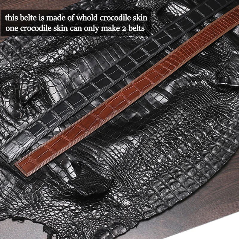 McParko Crocodile Mens Belts Luxury Genuine Leather Belt Men Original Brand Design Animal Buckle Leopard Jeans Waist Belts Brown
