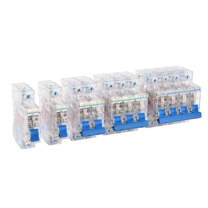 CHYT NBT1-63 1P Бытовая прозрачная Din-рейка AC 230/400V 63a 6KA C-типа воздушный выключатель