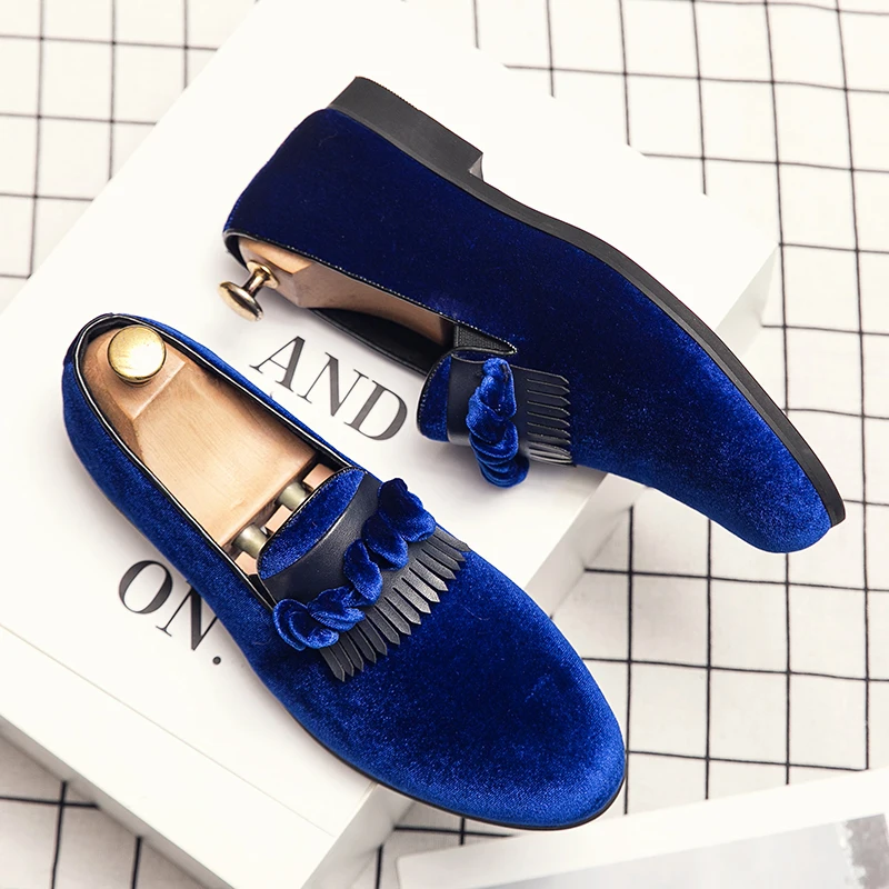

Men's Suede Loafers,Pu with Tassels,Leather Shoes,Large Size Driving Shoes,Casual Walking Shoes,Size 38-48,Black Blue Red