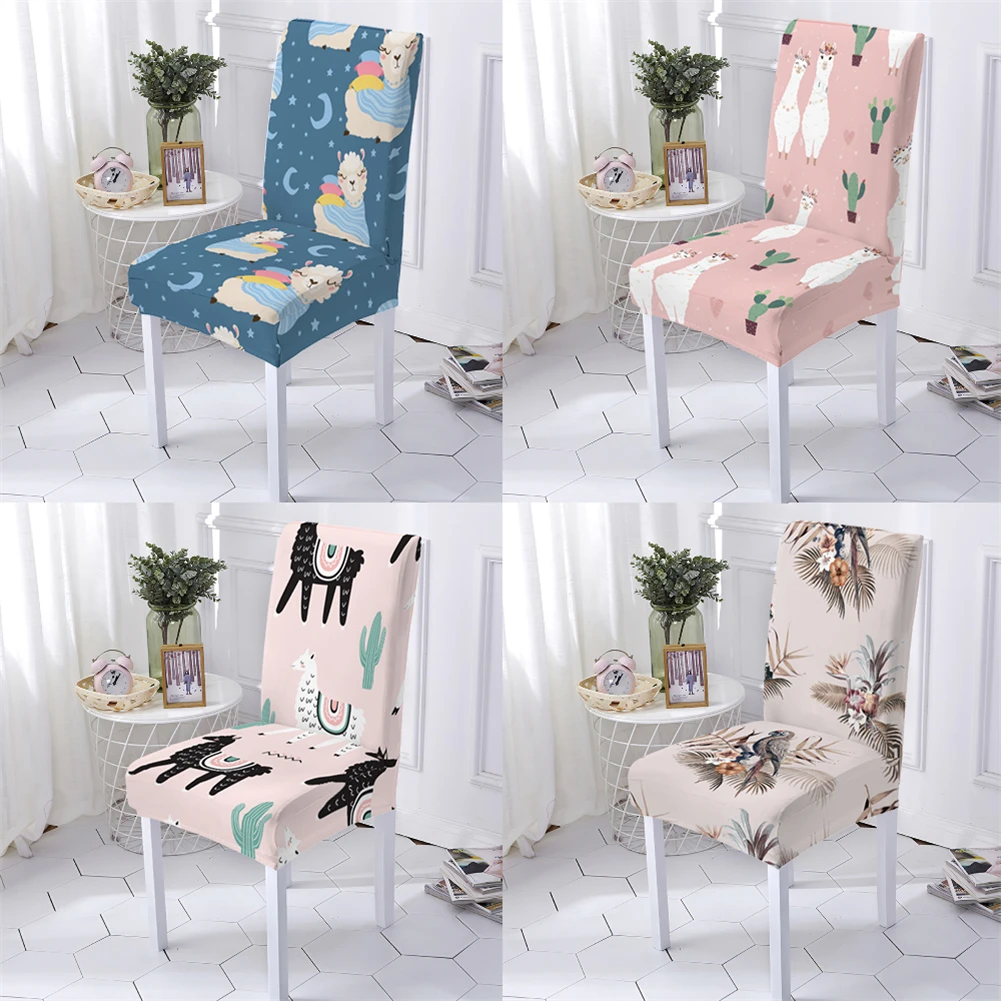 

Animal Style Chair Cover Chairs Cover Covers For Dining Room Chairs Alpaca Printing Elastic Chairs Covers Chair Cover Stuhlbezug