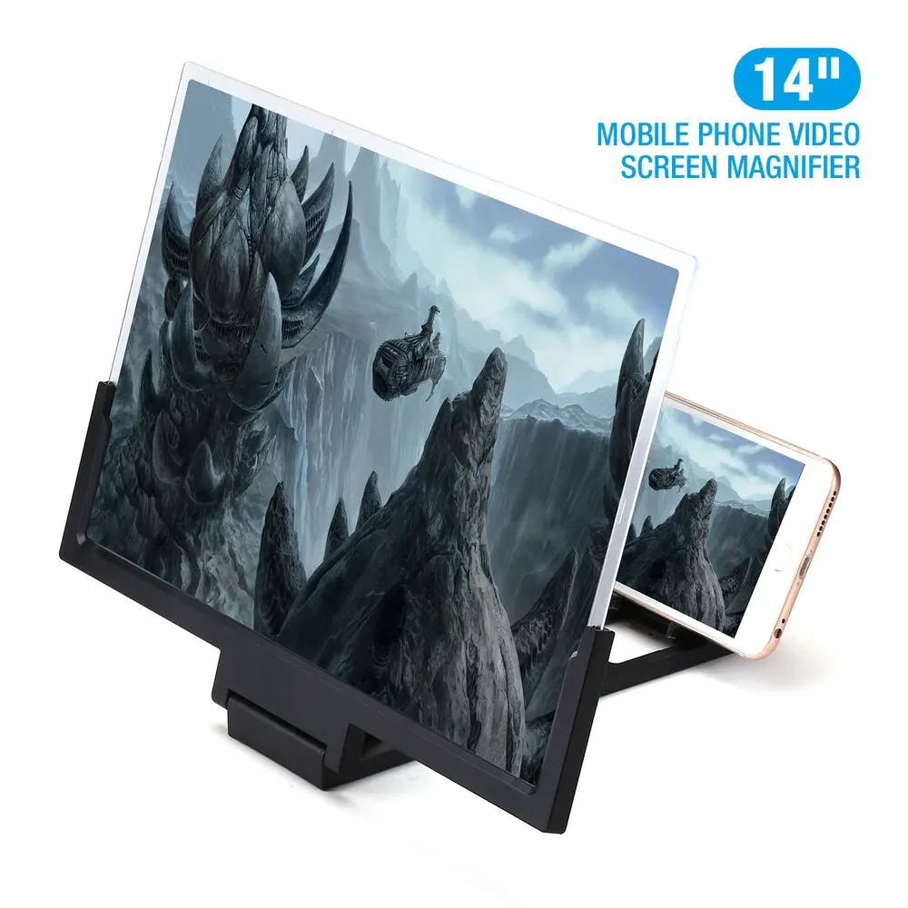 Новый 14 дюймовый 3D Экран усилитель мобильный телефон увеличительное Стекло HD