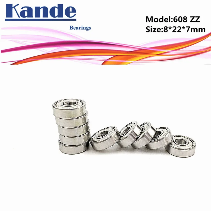 Подшипники Kande 608 ABEC-1 608-2Z ABEC-3 608ZZ ABEC-5 P5 ZZ миниатюрный шарикоподшипник 8x22x7 мм 608Z |