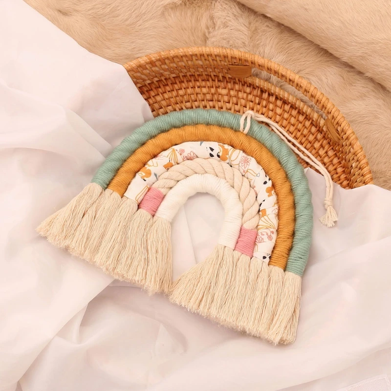 

Nordic Hand-woven Rainbow Tapestry Children Room Wall Hanging Decorations Decor E56E
