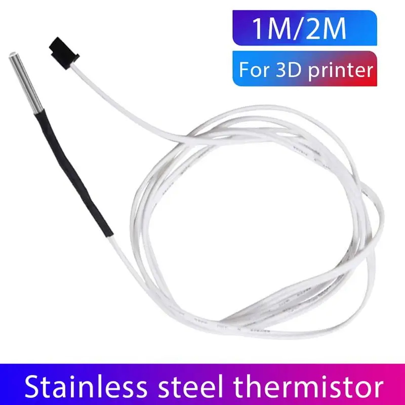 

Stainless Steel Thermistor B3950 100K Anti Rust Sensitive Reliable -50 to 350 Degree Celsius Temp Sensor Probe for 3D Printer