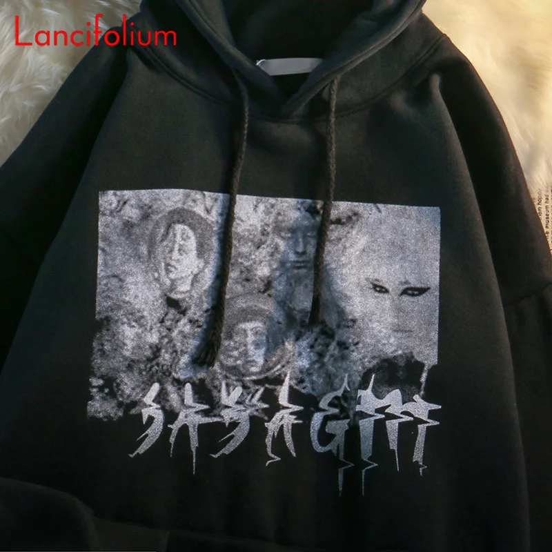 Y2k Oversized Emo Korean Fashion Harajuku Gothic Hoodie Sweetshirts Vintage Women 2021 Japanese Streetwear Pullovers Grunge Goth
