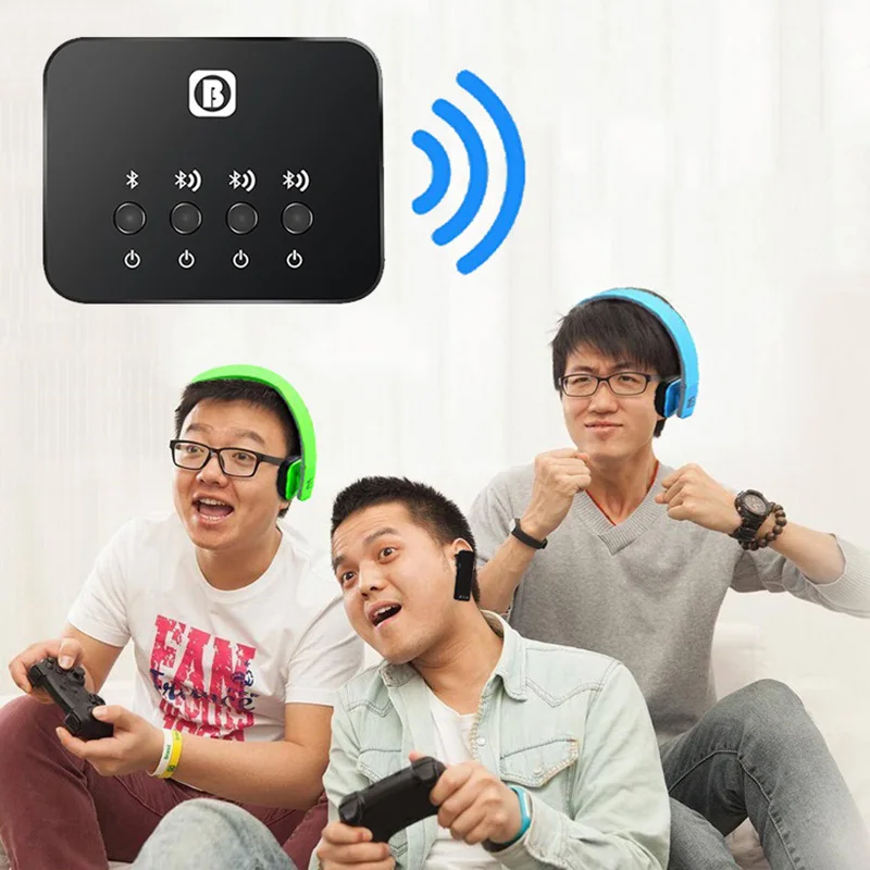 KEBIDU несколько пар оптический передатчик от 1 до 3 Bluetooth v4.1 для ТВ двухканальный