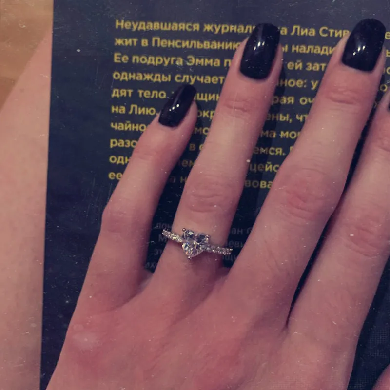 Модное кольцо с цирконием в форме сердца Свадебные обручальные кольца для женщин