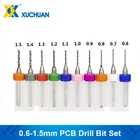 Набор твердосплавных сверл для печатной платы, 10 шт., 0,6-1,5 мм