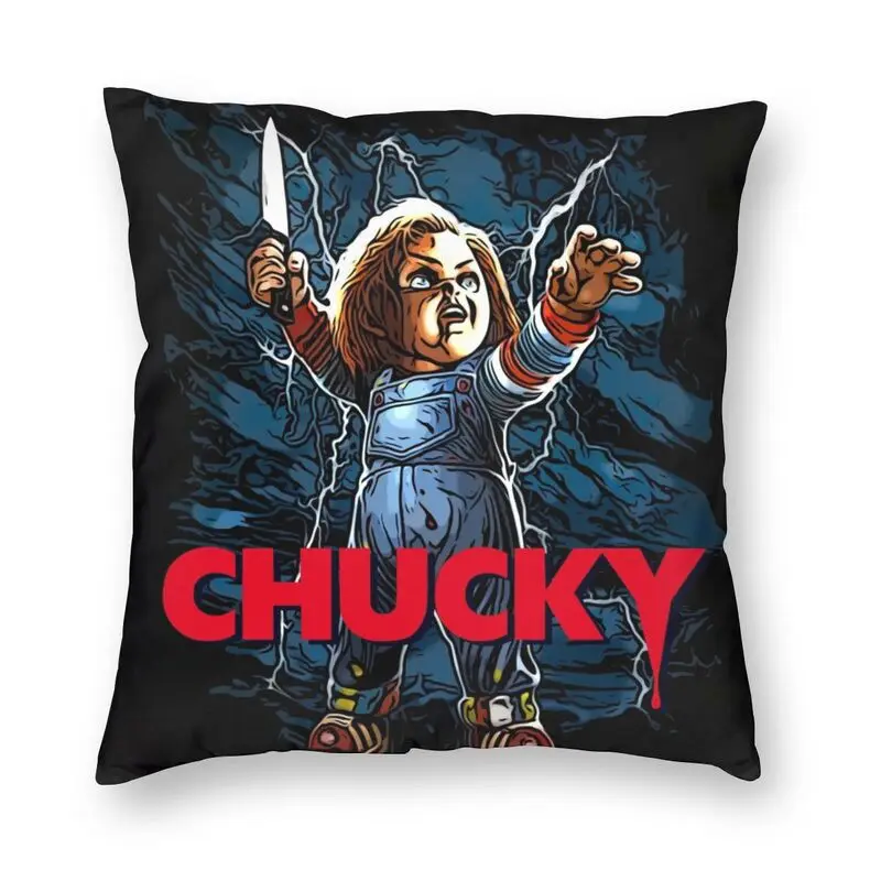 

Fashion Chucky Child's Play Doll Cushion Cover 45x45cm Velvet Good Guys Pillow for Car Square Pillowcase Bedroom Decoration