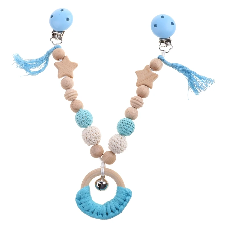 

Baby Toy Wooden Pram Clip Pacifier Clip Chain Mobile Pram Rattle Stroller Toys Bed Bell Around Neborn Gift Toys 40JC