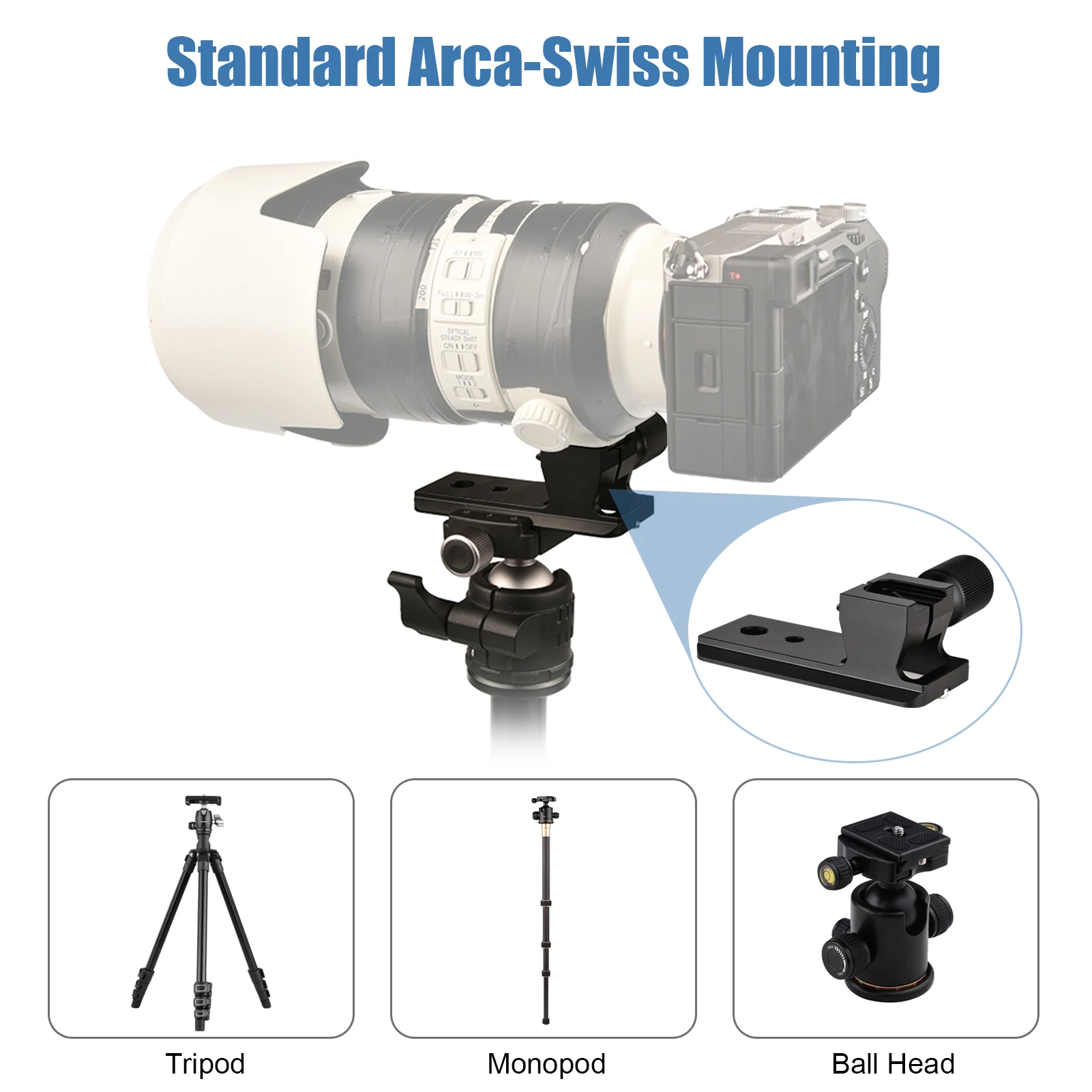 Andoer Lens Collar Base Foot Stand Mount Adapter Tripod for Sony FE 70-200 F2.8GM OSS/ 100-400 F4.5-5.6GM OSS | Электроника