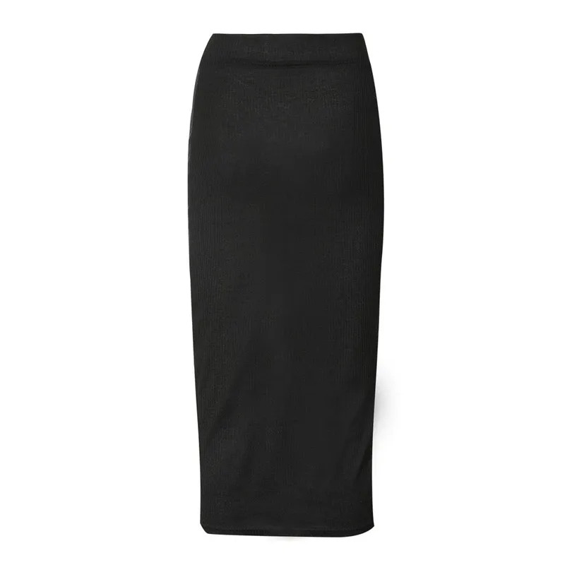 Black skirt Женские элегантные юбки с высокой талией, облегающие Облегающие юбки-карандаш Jupe Crayon Femme, черные, белые повседневные женские офисные винтажные наряды - Цвет: Black skirt
