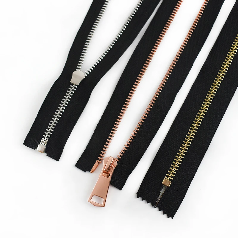 

5pcs Meetee 15/60/70/80cm 5# Metal Zippers Auto Lock Zips for Down Coat Garments Zipper Shoes Pocket Garment Sewing Accessories