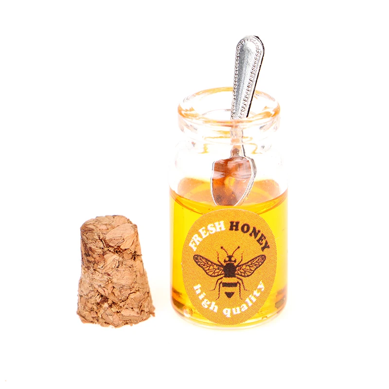 1:12 Миниатюрный Кукольный домик молоко мед клубника джем с ложкой Набор кукольной