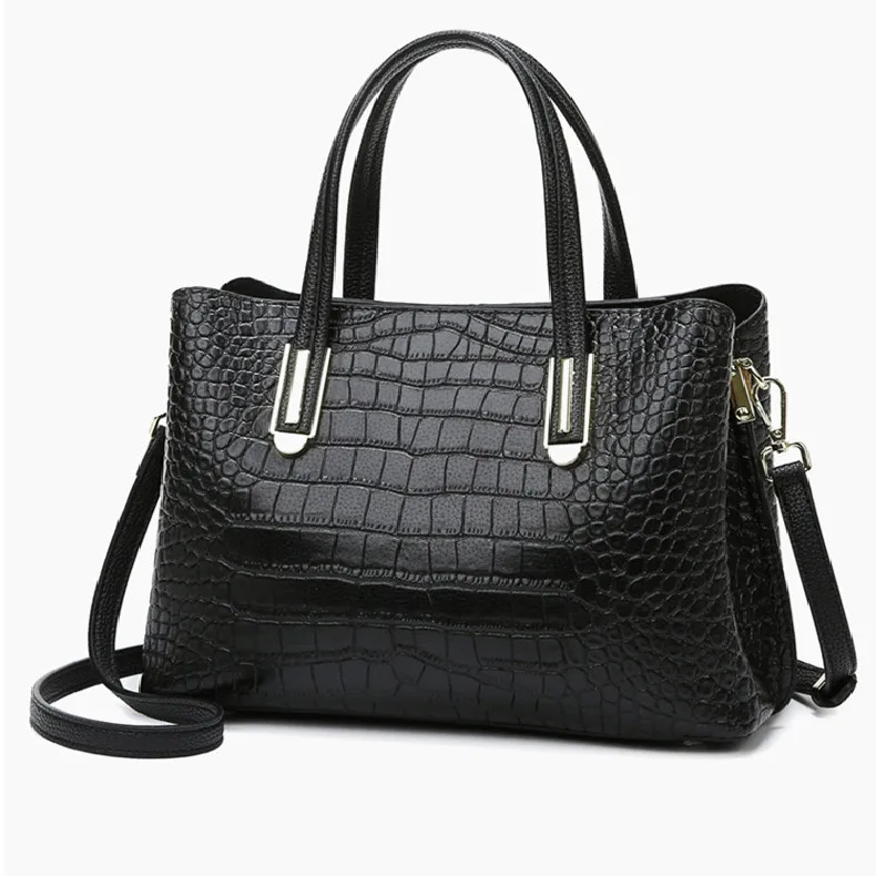 

Роскошные брендовые высококачественные кожаные дамские сумочки с крокодиловым узором, вместительная Портативная Сумка-тоут и сумка через ...
