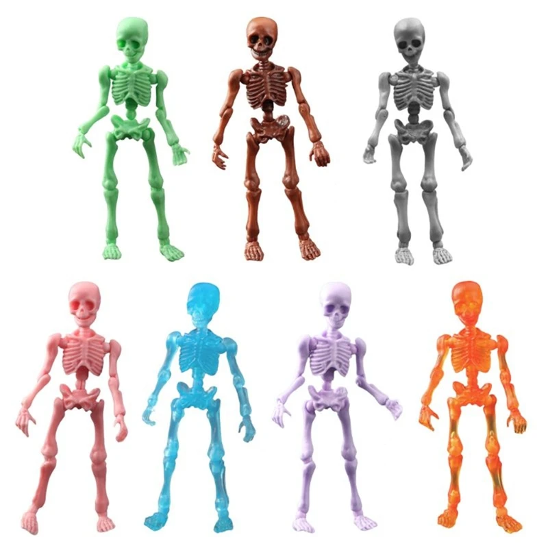 

Movable Mr. Bones Skeleton Human Model Skull Full Body Mini Figure Toy Halloween