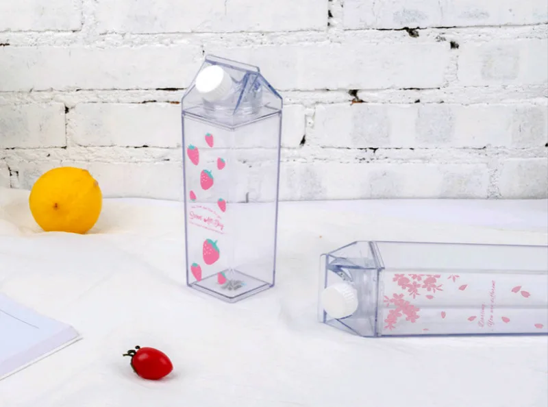 Фламинго дизайн бутылки для воды молочная Коробка Форма прозрачный пластик