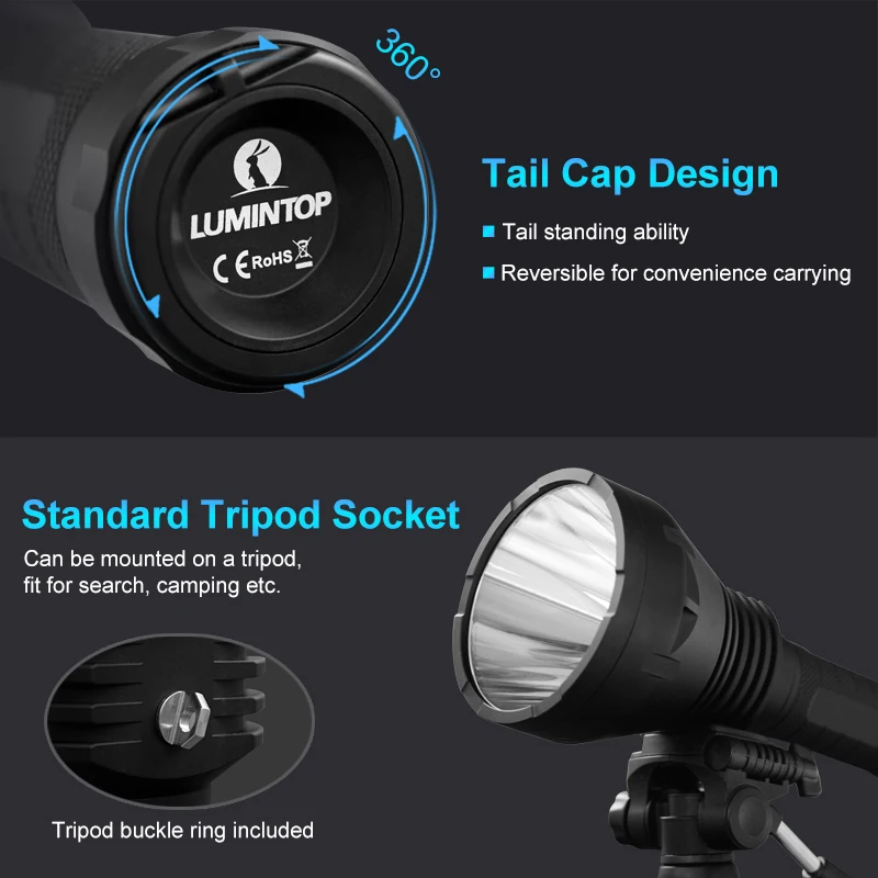 Светодиодный фонарь Lumintop BLF GT70 Cree XHP70.2 7500 люменов 2000 метров тактический с батареей