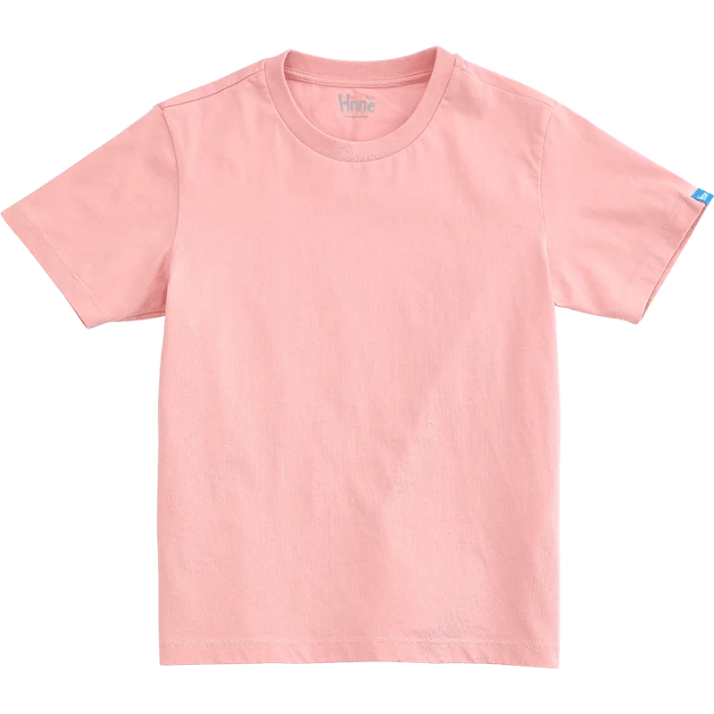 Hnne Children 100% Cotton Short Sleeve T-shirt Soft Breathable Unisex Boys Girls Tops Kids High Quality Solid Tees  HJ150622