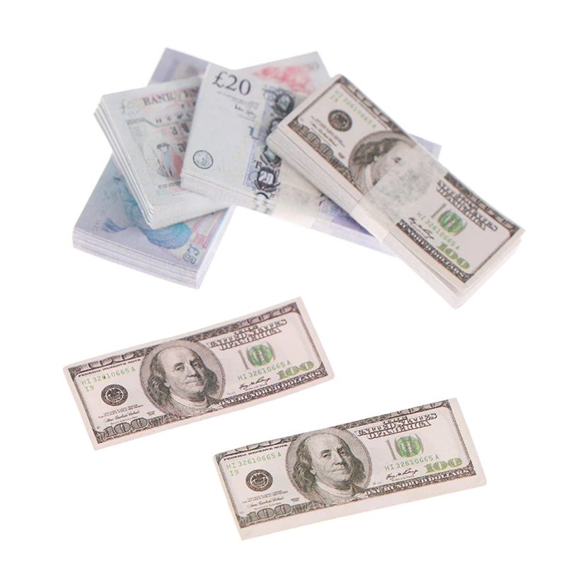 

4pc/1 Set 1:12 Dollhouse Mini model Props miniature money banknote accessories