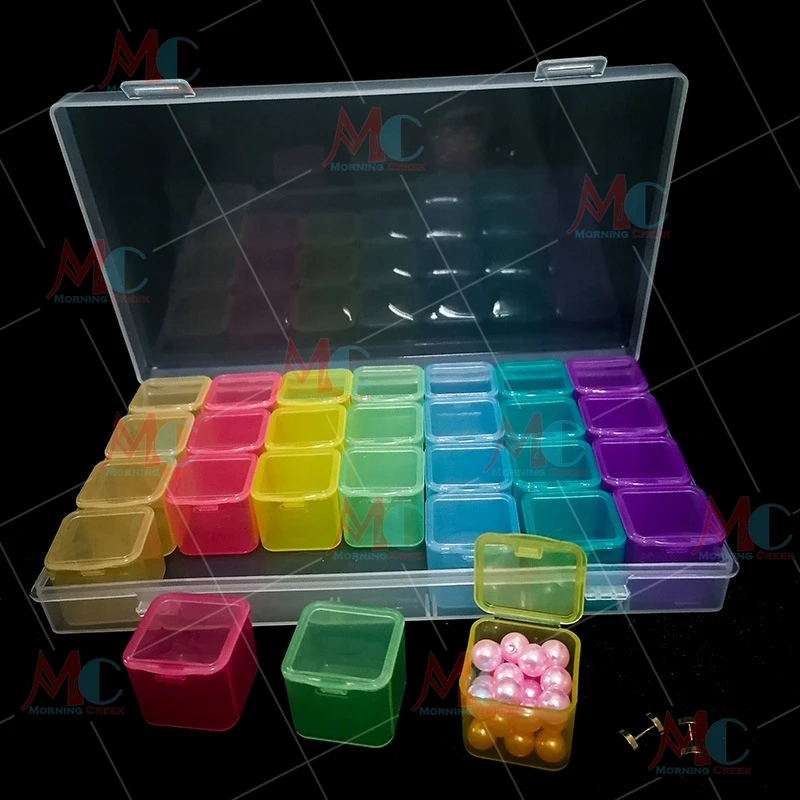 

Коробка «сделай сам» для алмазной живописи, 28 ячеек, большая коробка с разделениями, коробка Стразы для драгоценностей, контейнер для хране...