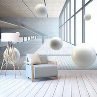 custom any size mural wallpaper modern abstract architectural space stereo sphere 3d background wall decor papel de parede sala
