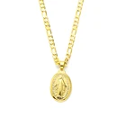 Женская Богиня кулон с портом 14k однотонное золото GF 3 мм итальянское ожерелье-цепочка Фигаро 24 дюйма