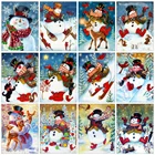 Алмазная 5d картина Huacan, Цветочный декор, вышивка, мозаика, Рождественский Декор для снежной комнаты