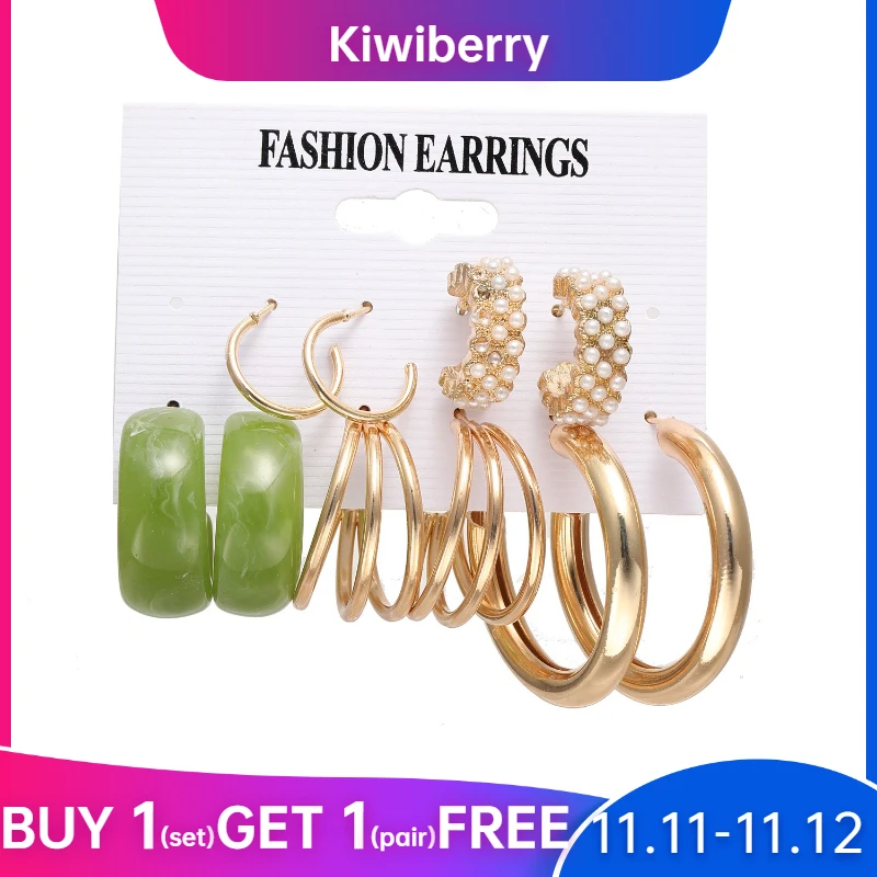 

1 Set Metal Acrylic Earrings Pearl Butterfly Jewelry Diamond Star Stud Earring Golden Earring Boho Sunflower Jewelry Wholesale