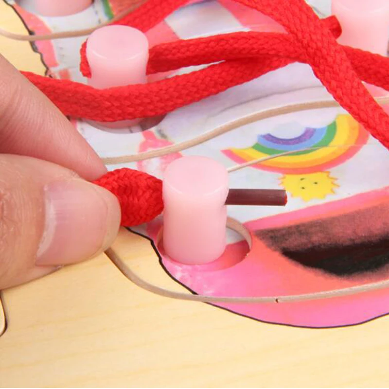 

Tie Shoelaces Learn Toddler Lacing Toy Activity Board For Baby Montessori Materials Practical Life Juguetes Para Nios