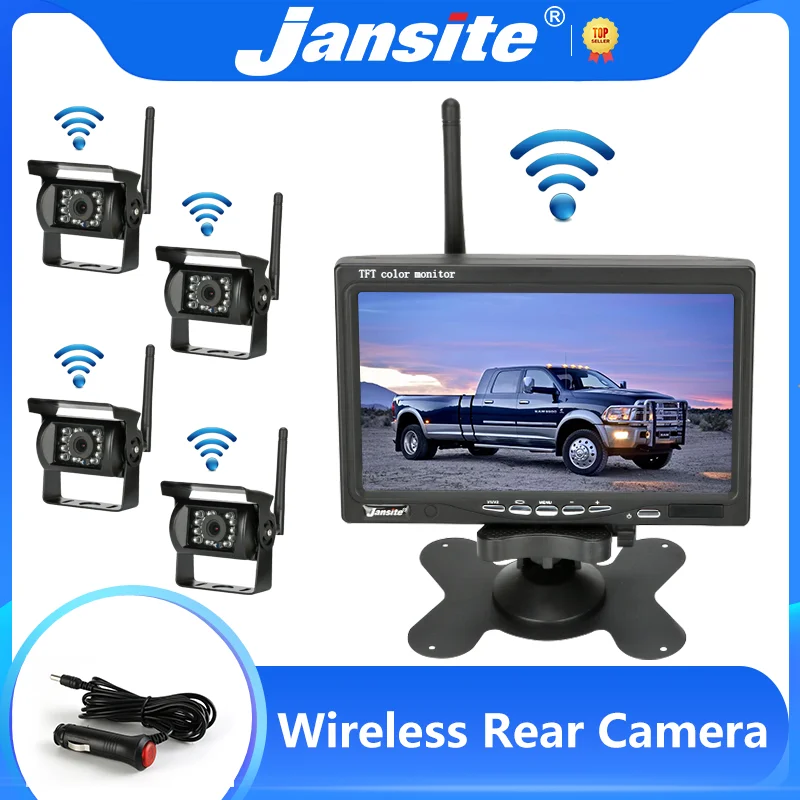 

Jansite 7 inch Wireless Rear View Camera with Monitor Reverse Camera for Truck Reversing Car Display 12-24V Night Vision
