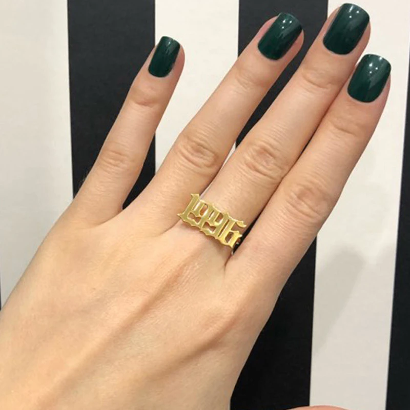 Кольца из нержавеющей стали для года рождения ювелирные изделия пар обручальные